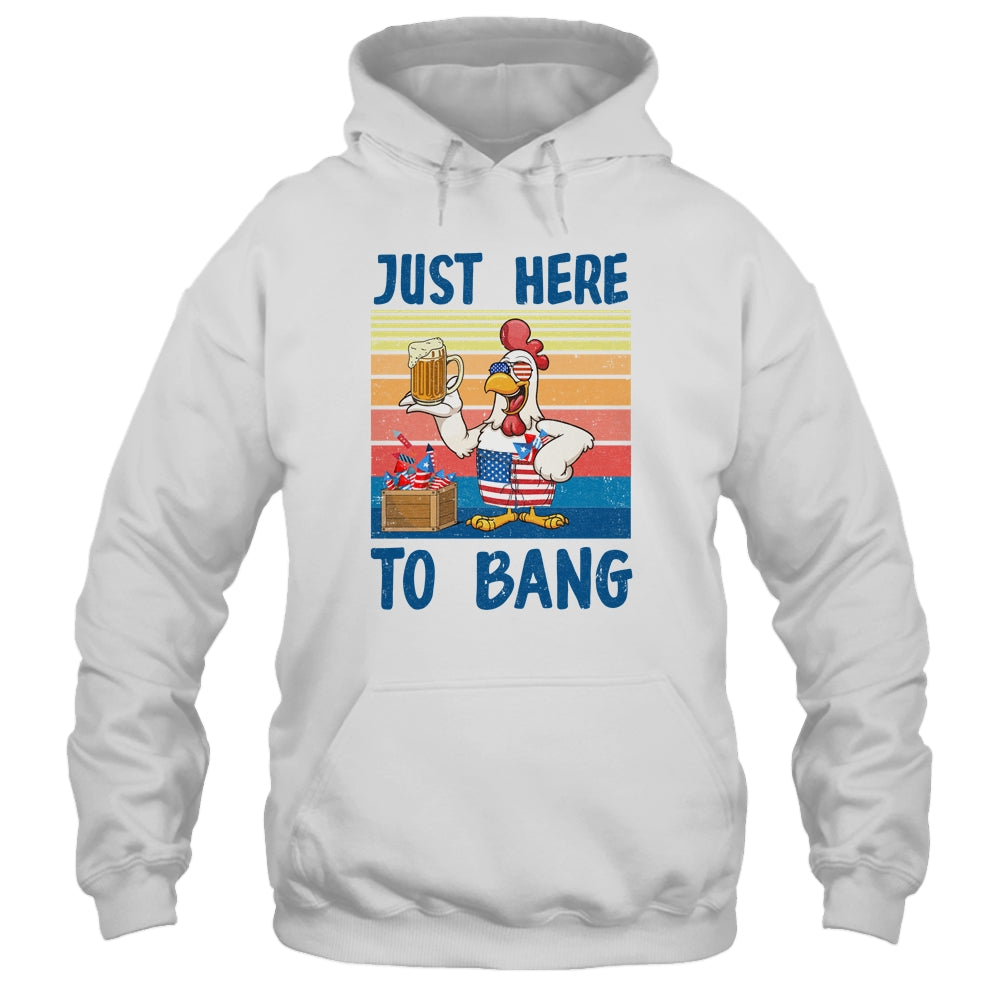4Th Of July Just Here To Bang USA Flag Chicken Beer T-Shirt & Tank Top | Teecentury.com