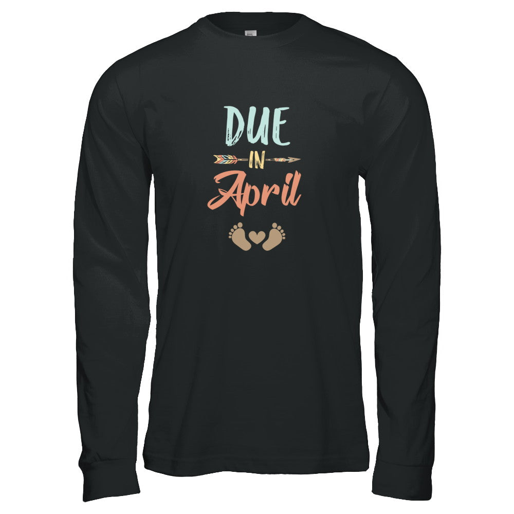 Due Date April 2022 Announcement Mommy Bump Pregnancy T-Shirt & Tank Top | Teecentury.com