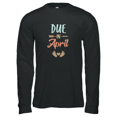 Due Date April 2022 Announcement Mommy Bump Pregnancy T-Shirt & Tank Top | Teecentury.com