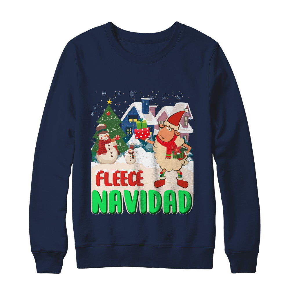 Fleece Navidad Sheep Lamb Christmas Gifts Spanish T-Shirt & Sweatshirt | Teecentury.com
