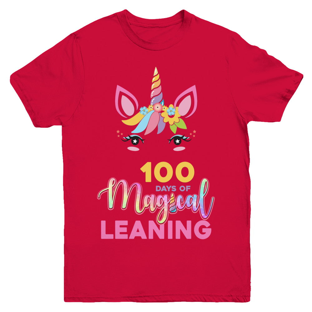 100 Days Of Magical Leaning School Unicorn Girl Gift Youth Youth Shirt | Teecentury.com