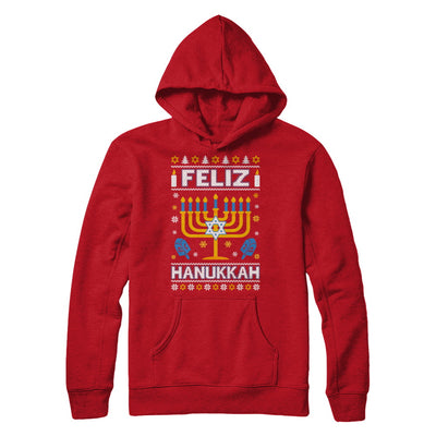 Happy Hanukkah Ugly Sweater Feliz Chanukah Menorah T-Shirt & Sweatshirt | Teecentury.com