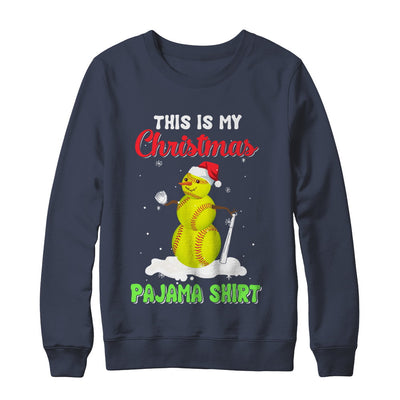 This Is My Christmas Pajama Xmas Snowman Softball T-Shirt & Sweatshirt | Teecentury.com