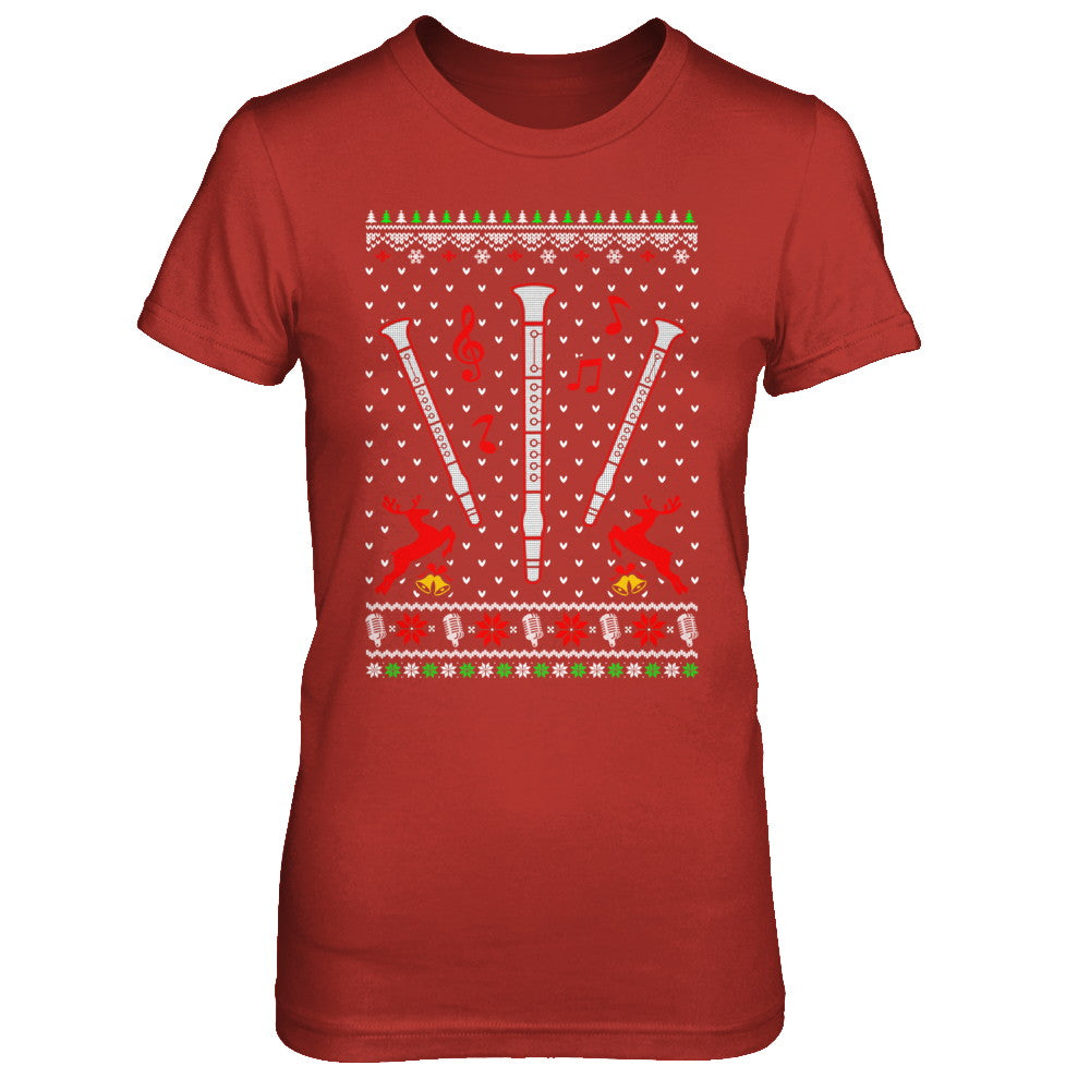 Santa Clarinet Ugly Christmas Sweater Gifts T-Shirt & Sweatshirt | Teecentury.com