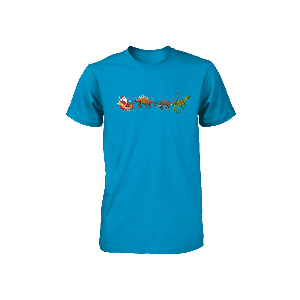Xmas Cool Santa Sleigh Dinosaur Christmas Gift Youth Youth Shirt | Teecentury.com
