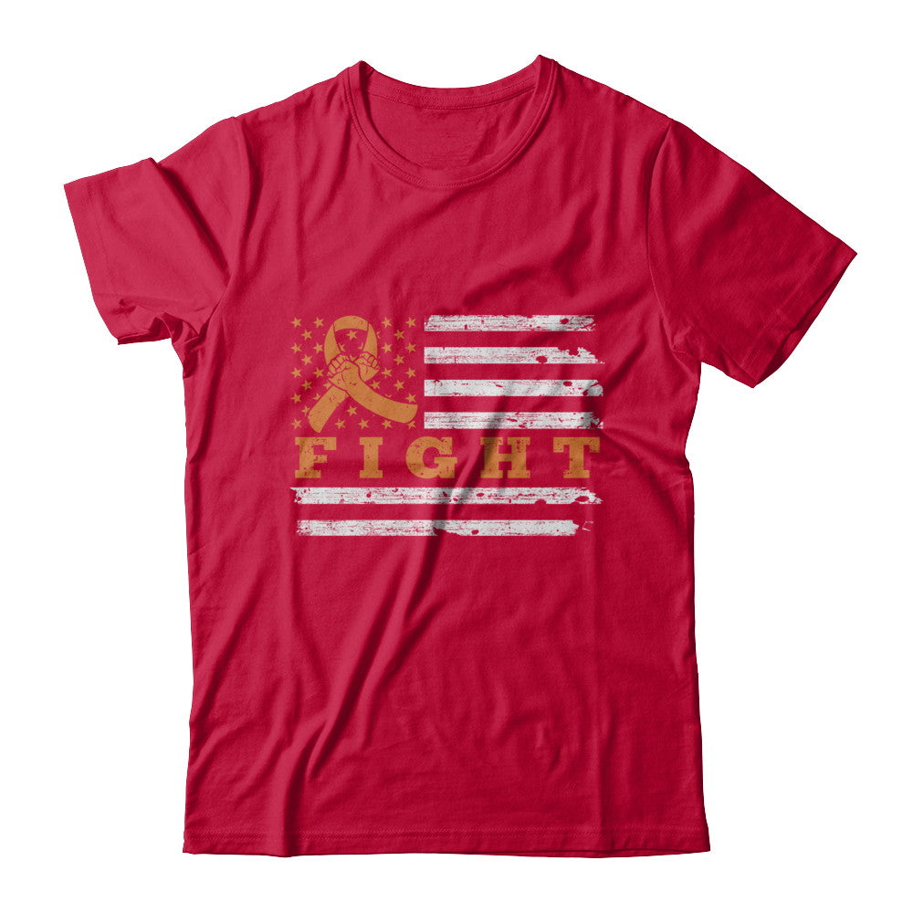 Fight Orange Ribbon US Flag Multiple Sclerosis Awareness T-Shirt & Hoodie | Teecentury.com