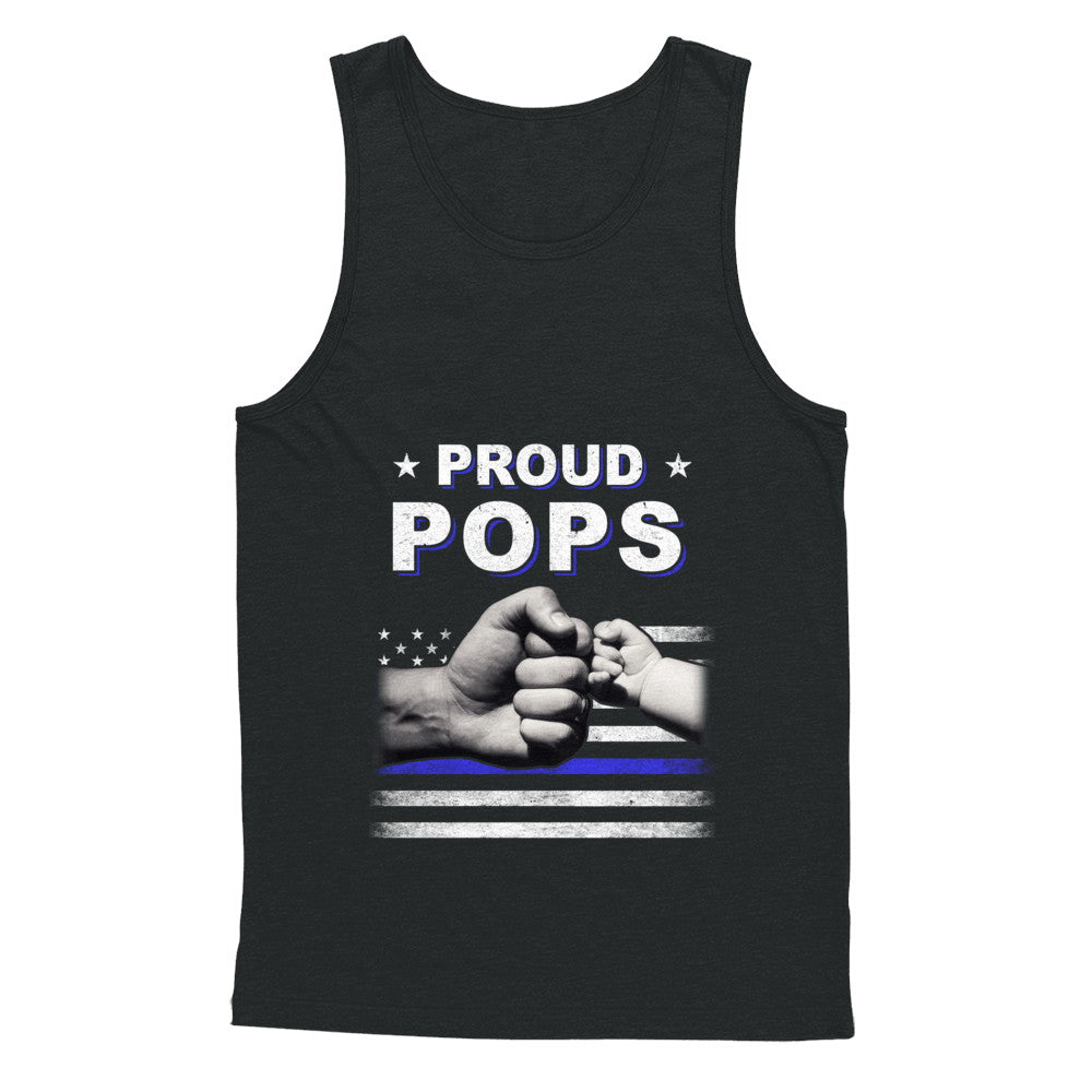 Proud Pops Police Thin Blue Line Flag Fathers Day T-Shirt & Hoodie | Teecentury.com
