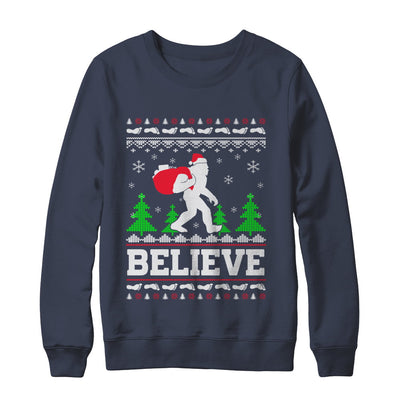 Christmas Believe Bigfoot Ugly Xmas Sweater T-Shirt & Sweatshirt | Teecentury.com