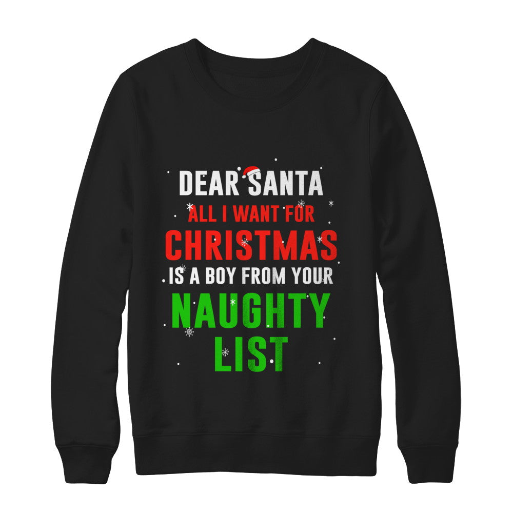 Dear Santa I Want For Christmas Is A Boy From Naughty List T-Shirt & Sweatshirt | Teecentury.com