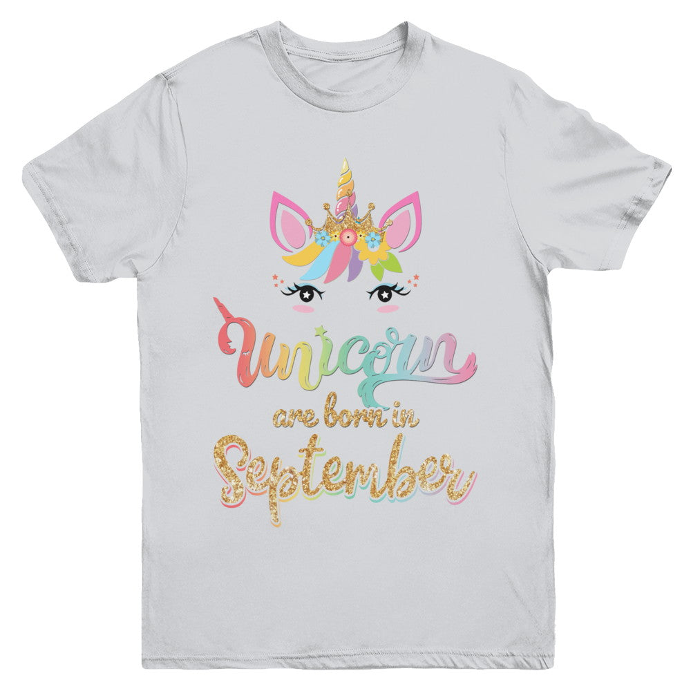 Cute Unicorns Are Born In September Birthday Gift Youth Youth Shirt | Teecentury.com