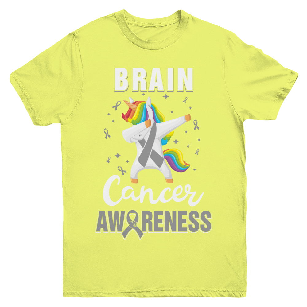 Inspirational Brain Cancer Awareness Unicorn Support Youth Youth Shirt | Teecentury.com