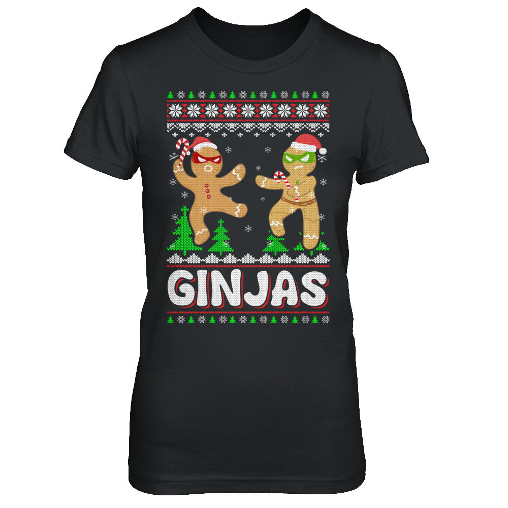 Ginjas Gingerbread Ninjas Funny Ugly Christmas Sweater T-Shirt & Sweatshirt | Teecentury.com