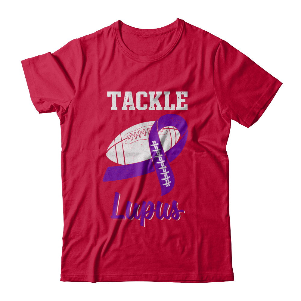 Football Survivor Tackle Purple Lupus Awareness T-Shirt & Hoodie | Teecentury.com