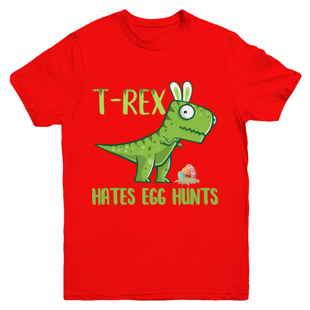 Funny Easter Bunny Dinosaur T-Rex Hates Egg Hunts Youth Youth Shirt | Teecentury.com