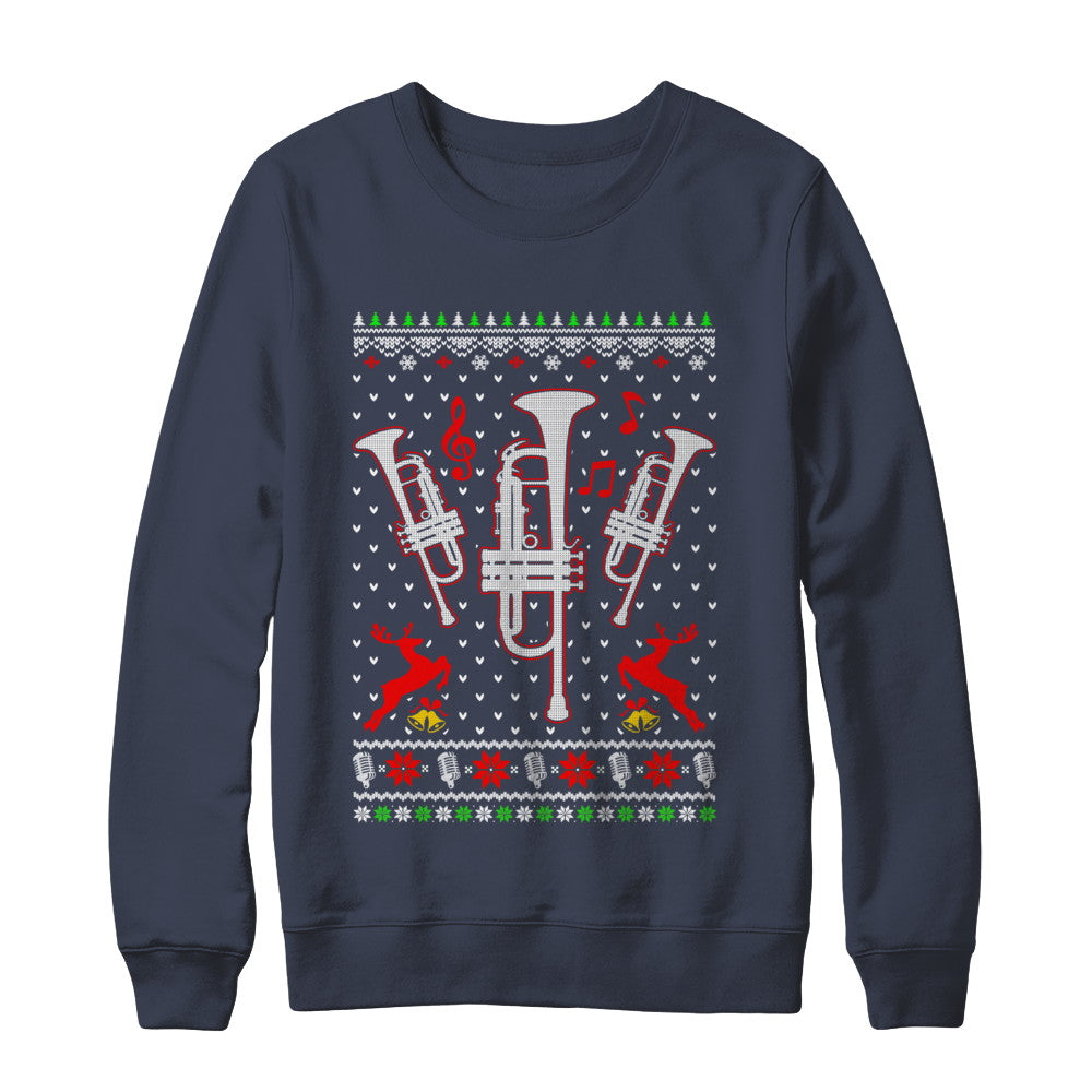 Santa Trumpet Ugly Christmas Sweater Gifts T-Shirt & Sweatshirt | Teecentury.com