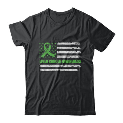 Green Ribbon Liver Cancer Awareness US Flag T-Shirt & Hoodie | Teecentury.com