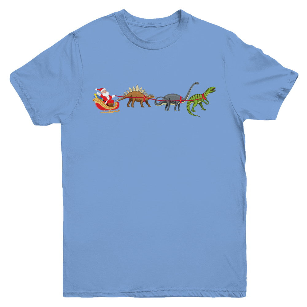 Xmas Cool Santa Sleigh Dinosaur Christmas Gift Youth Youth Shirt | Teecentury.com