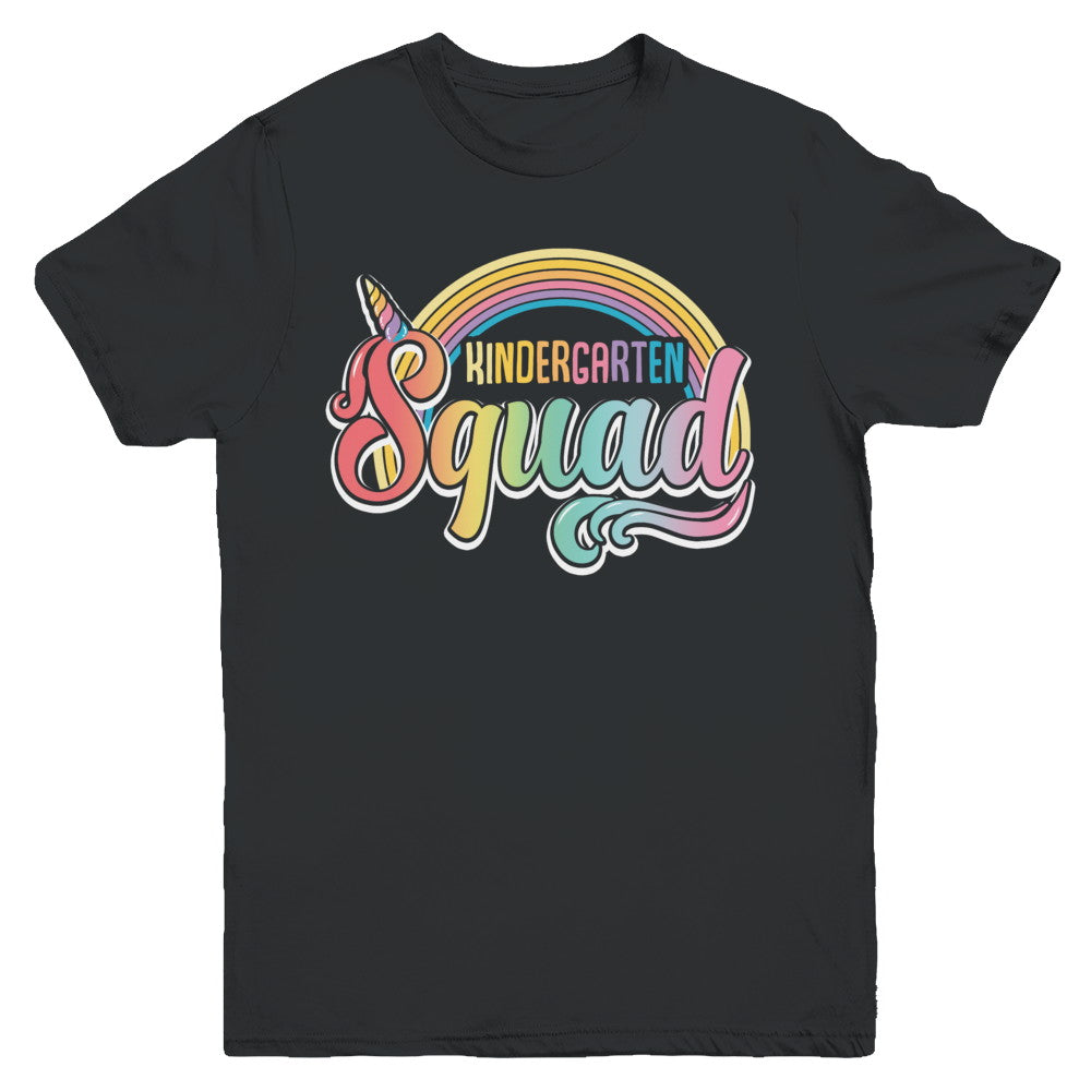 Kindergarten Squad Cute Rainbow Unicorn Back To School Youth Youth Shirt | Teecentury.com
