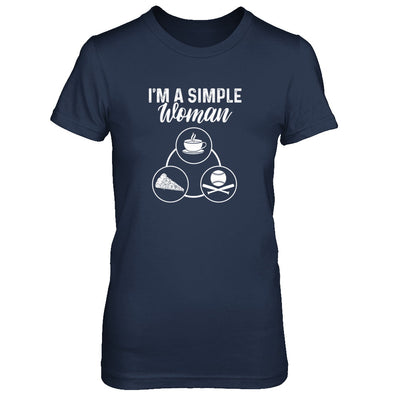 I'm A Simple Woman Coffee Pizza Baseball T-Shirt & Tank Top | Teecentury.com