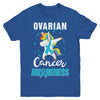 Inspirational Ovarian Cancer Awareness Unicorn Support Youth Youth Shirt | Teecentury.com