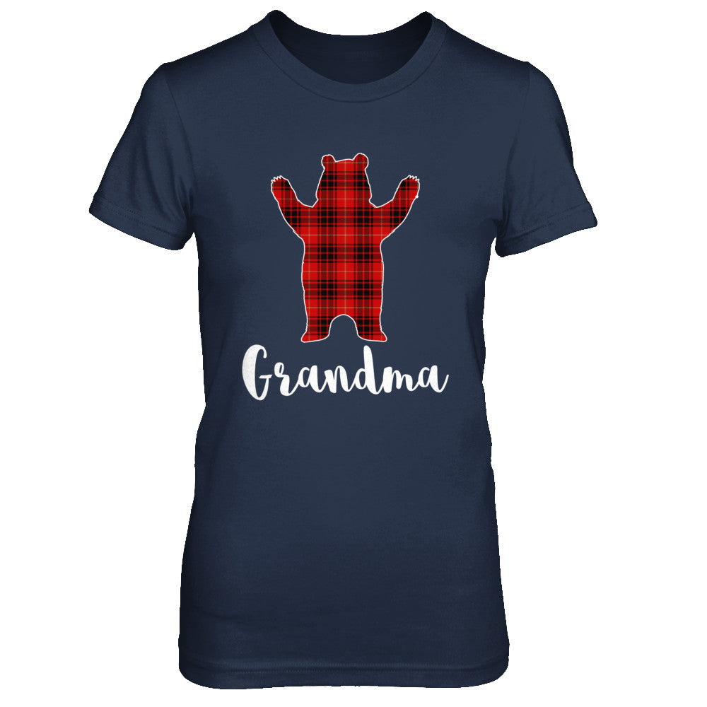 Red Grandma Bear Buffalo Plaid Family Christmas Pajamas T-Shirt & Sweatshirt | Teecentury.com