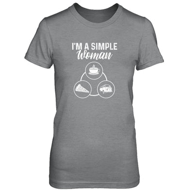 I'm A Simple Woman Coffee Pizza Camping T-Shirt & Tank Top | Teecentury.com