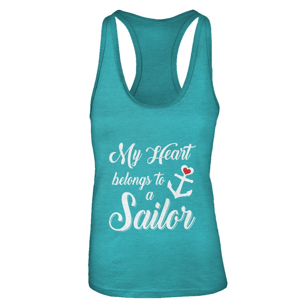 My Heart Belongs To A Sailor Wife Gift T-Shirt & Tank Top | Teecentury.com
