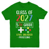 Class Of 2027 5th Grade Level Unlock Gaming Back Go School Youth Youth Shirt | Teecentury.com