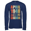 Vintage Retro April 1948 Birth Of Legends 74th Birthday T-Shirt & Hoodie | Teecentury.com