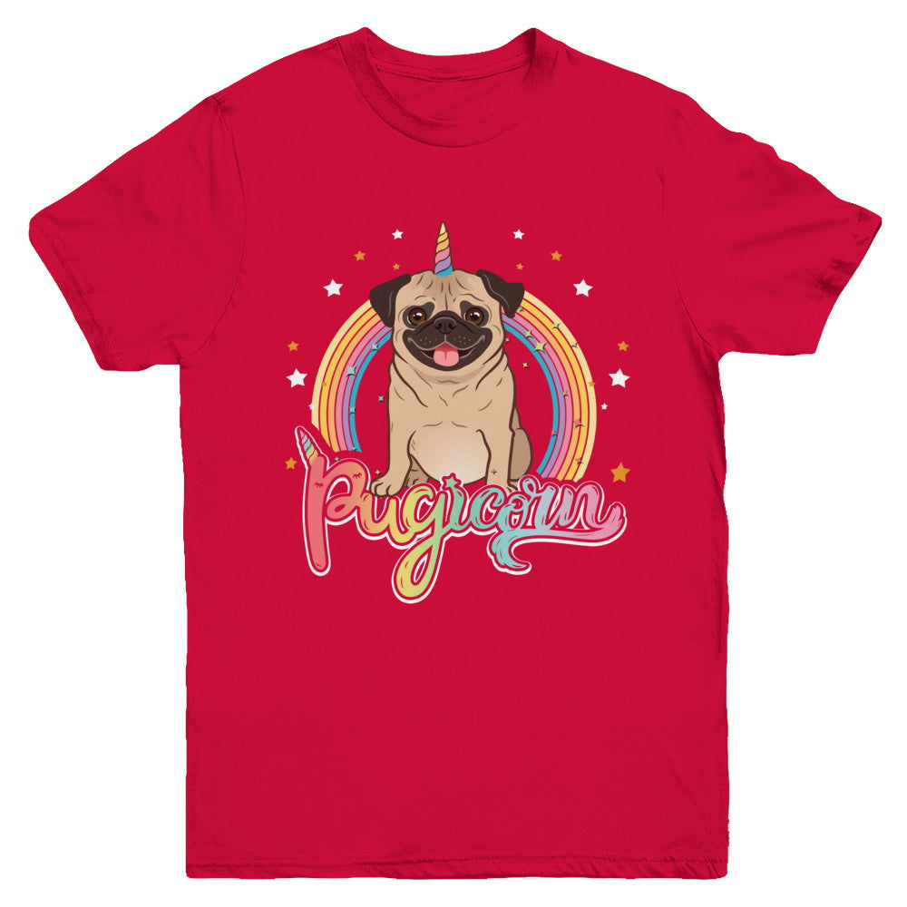 Rainbow Pugicorn Pug Unicorn For Kids Youth Youth Shirt | Teecentury.com