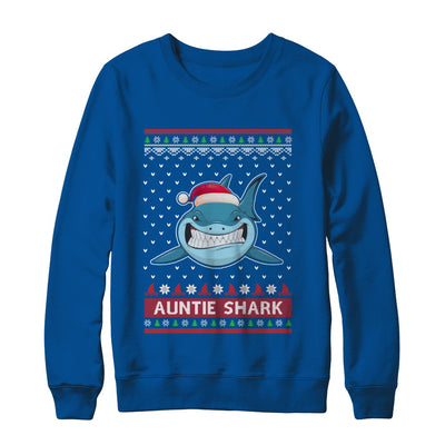 Santa Hat Auntie Shark Ugly Christmas Sweater T-Shirt & Sweatshirt | Teecentury.com