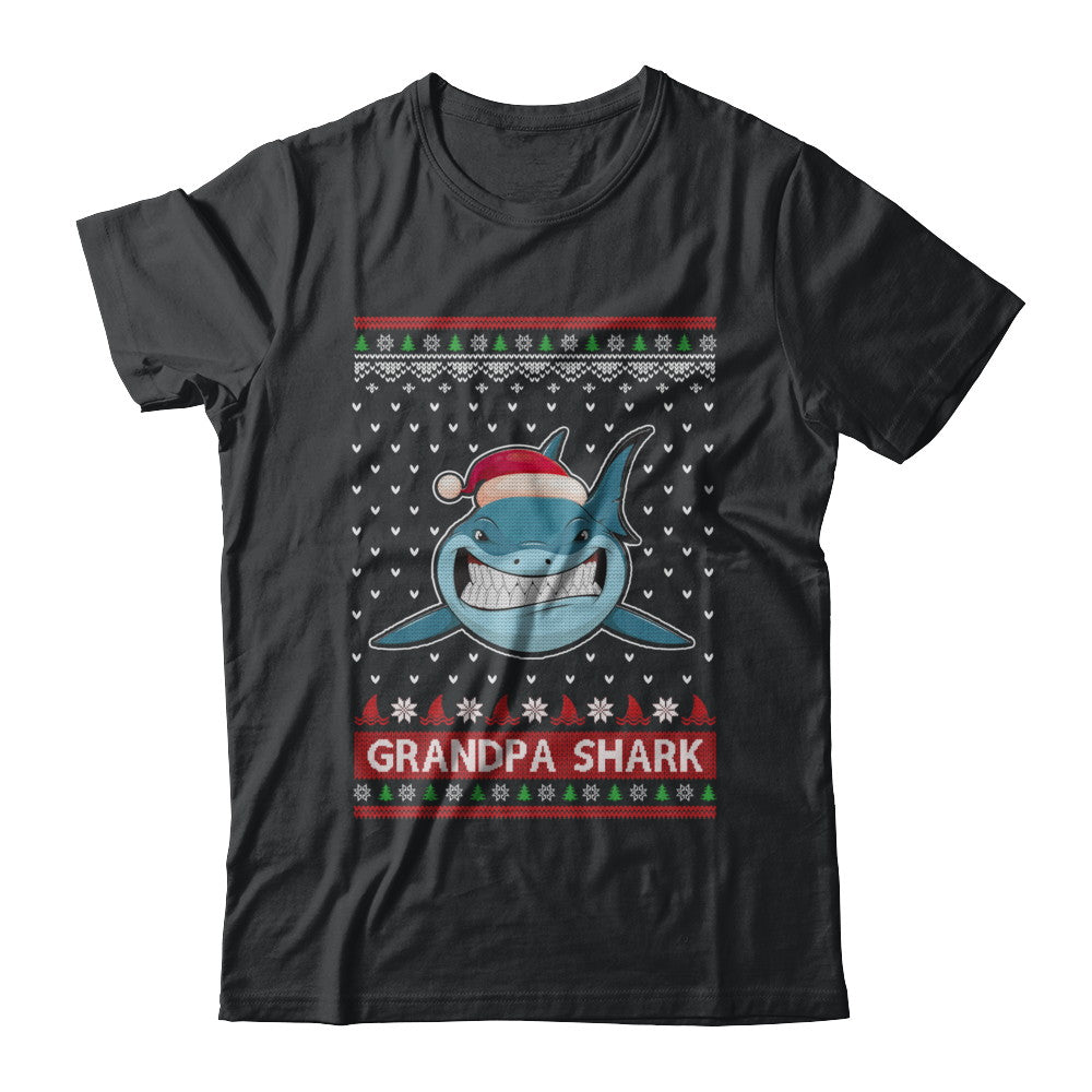 Santa Hat Grandpa Shark Ugly Christmas Sweater T-Shirt & Sweatshirt | Teecentury.com