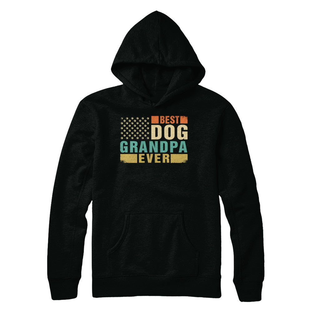 Vintage Retro BEST DOG GRANDPA EVER American Flag Fathers Day T-Shirt & Hoodie | Teecentury.com