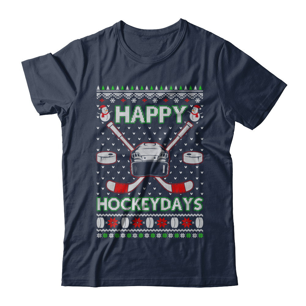 Happy Hockeydays Hockey Ugly Christmas Sweater T-Shirt & Sweatshirt | Teecentury.com