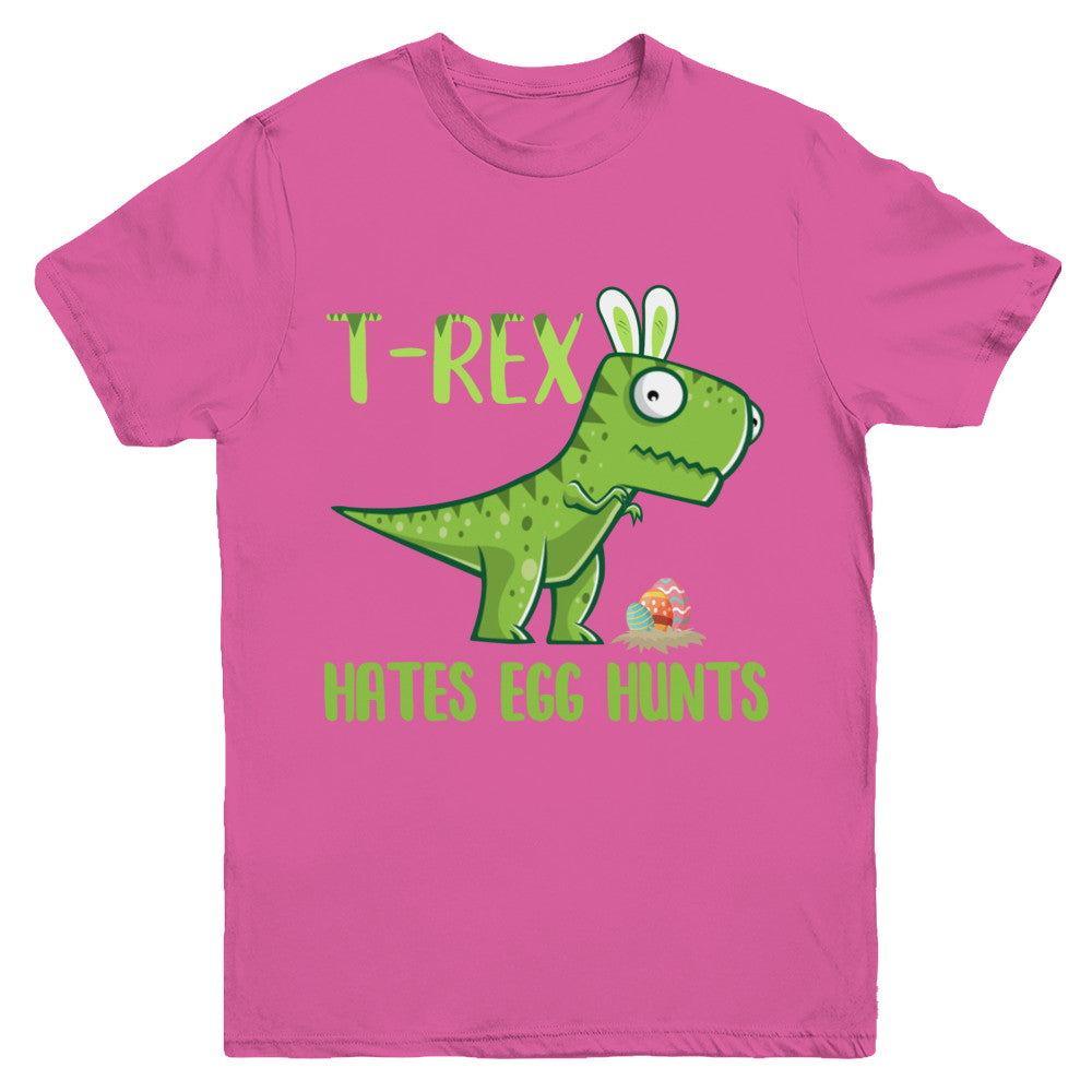 Funny Easter Bunny Dinosaur T-Rex Hates Egg Hunts Youth Youth Shirt | Teecentury.com