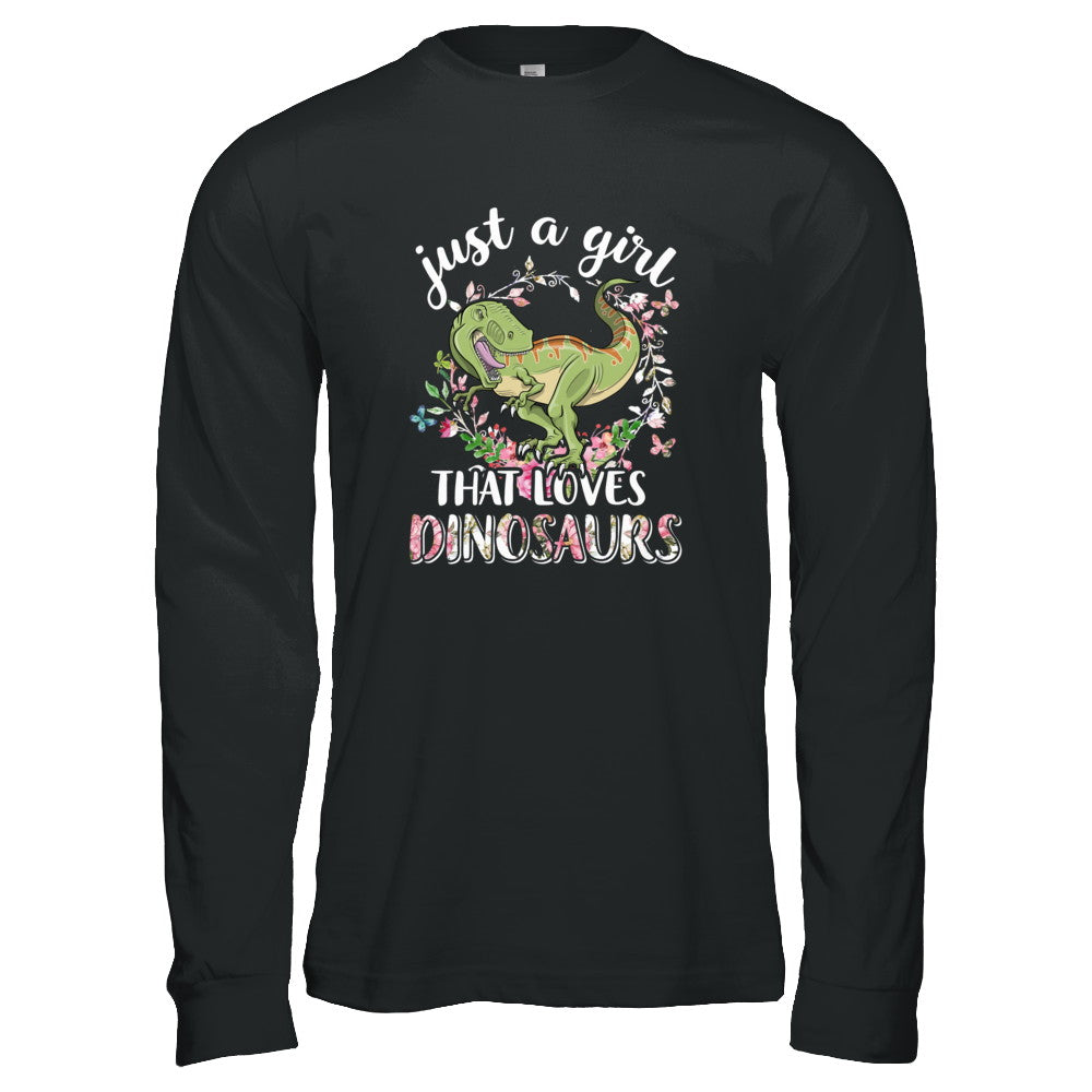 Saurus Just A Girl That Loves Dinosaurs T-Rex Gift T-Shirt & Tank Top | Teecentury.com