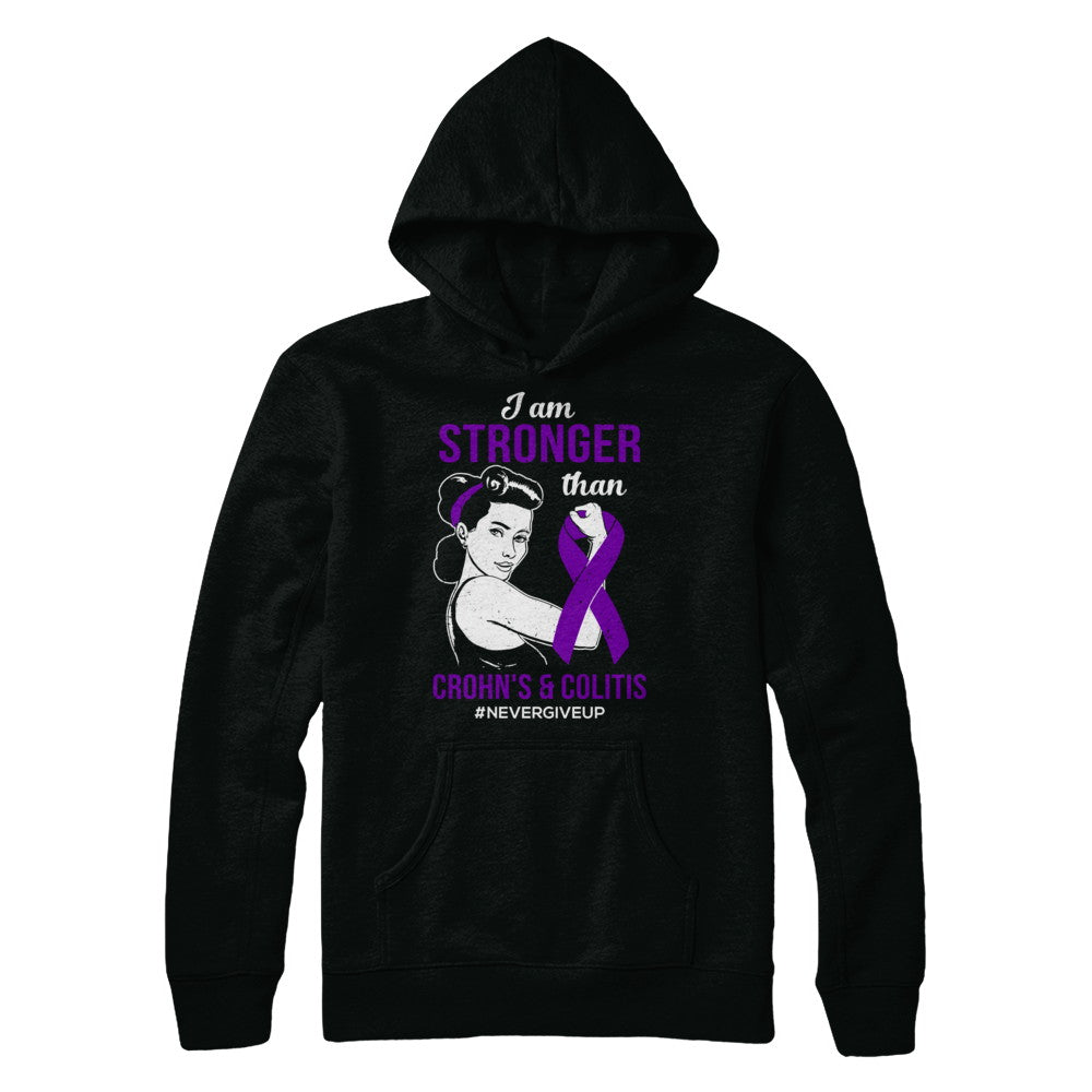 I Am Stronger Than Crohn's Colitis Awareness Support T-Shirt & Hoodie | Teecentury.com