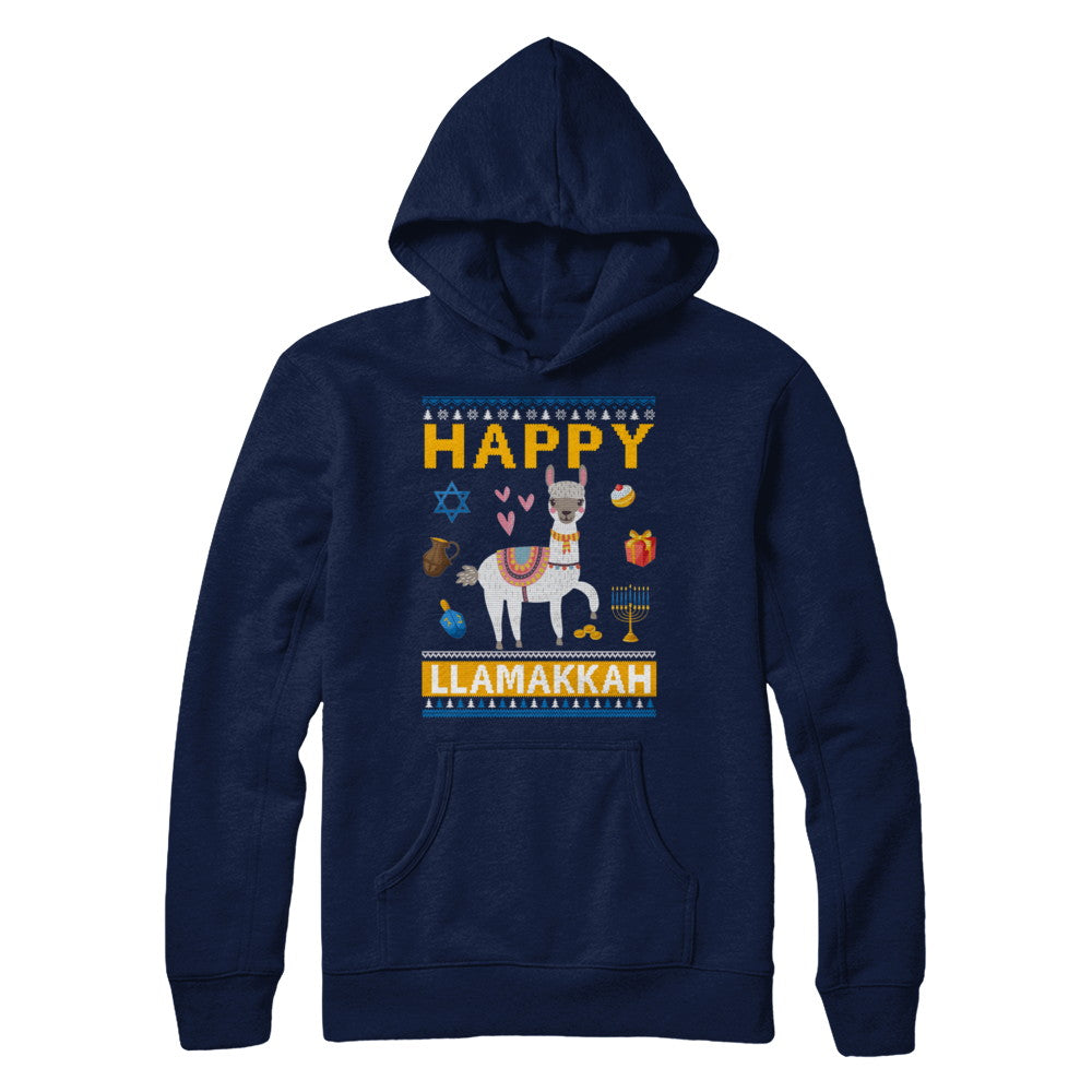 Happy Llama Llamakkah Hanukkah Ugly Sweater T-Shirt & Sweatshirt | Teecentury.com