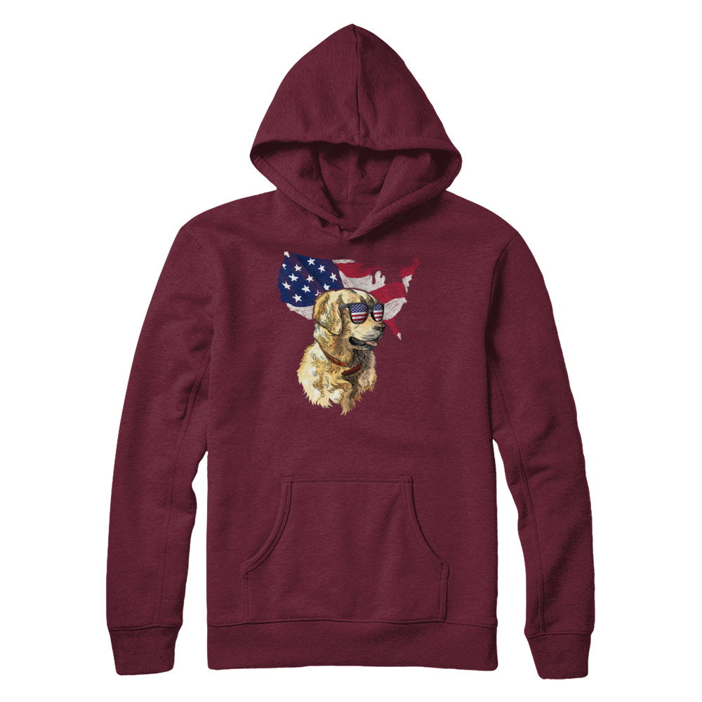 Funny Patriot Golden Retriever Dog 4Th Of July American Flag T-Shirt & Hoodie | Teecentury.com