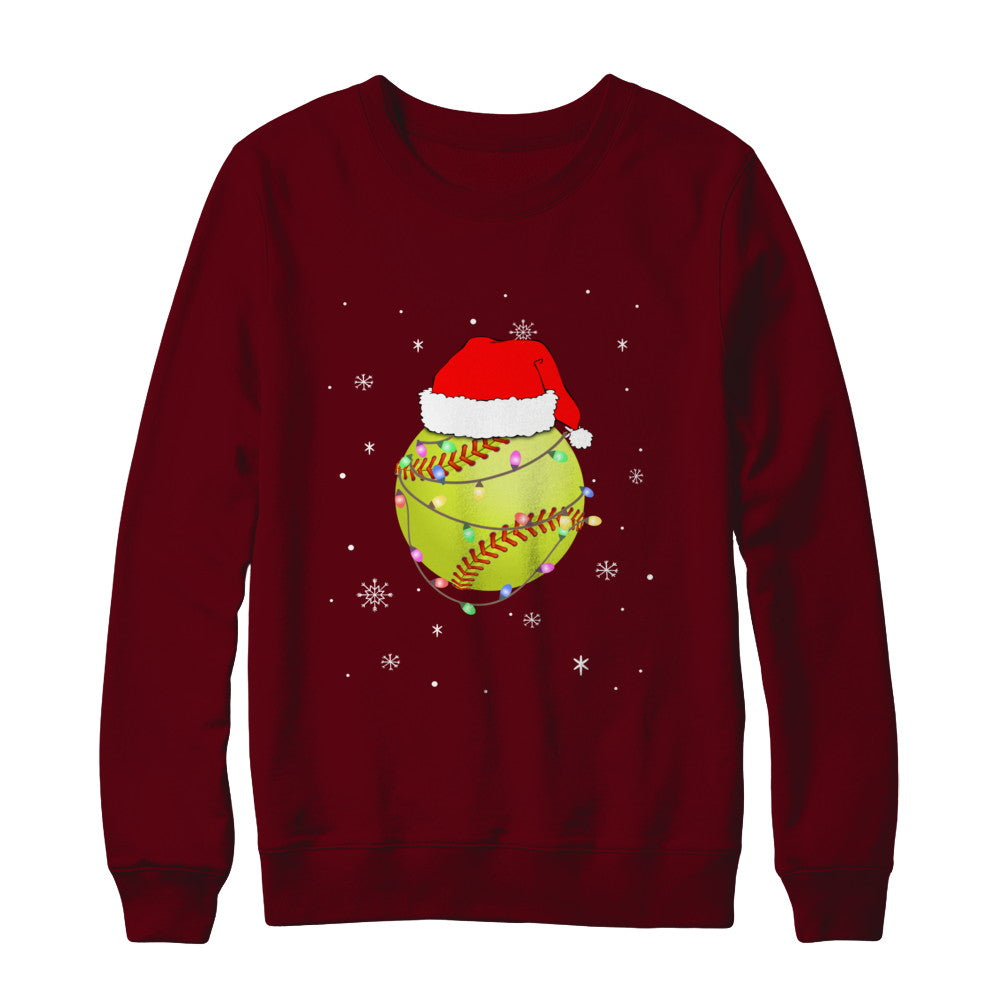 Santa Hat Softball Christmas Gifts T-Shirt & Sweatshirt | Teecentury.com