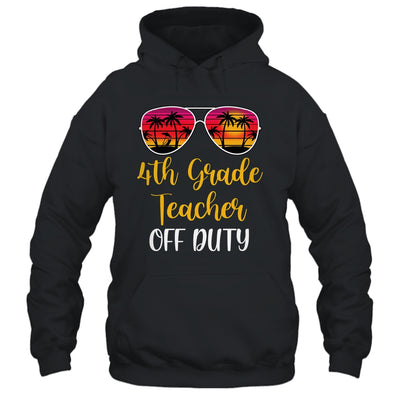 4th Grade Teacher Off Duty Sunglasses Beach Sunset T-Shirt & Tank Top | Teecentury.com