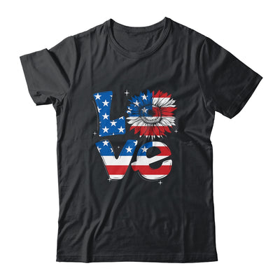 4th Of July Love Sunflower Patriotic American Flag T-Shirt & Tank Top | Teecentury.com