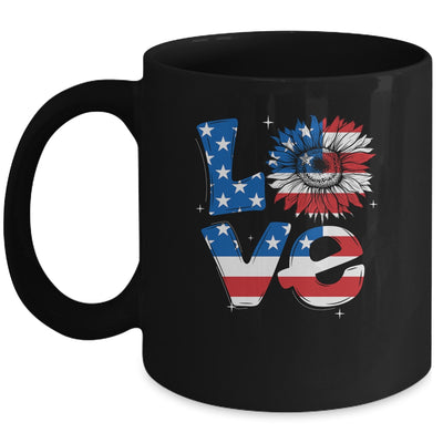 4th Of July Love Sunflower Patriotic American Flag Mug Coffee Mug | Teecentury.com