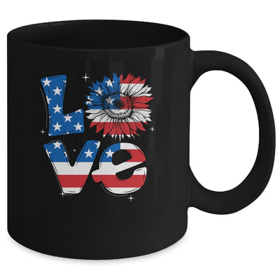 4th Of July Love Sunflower Patriotic American Flag Mug Coffee Mug | Teecentury.com