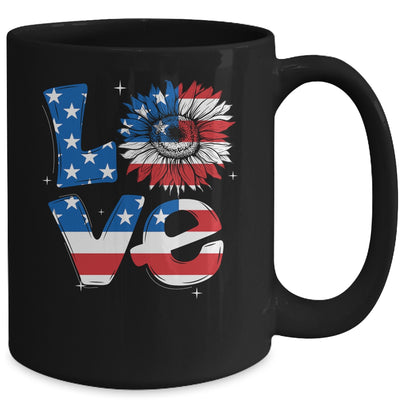 4th Of July Love Sunflower Patriotic American Flag Mug Coffee Mug | Teecentury.com