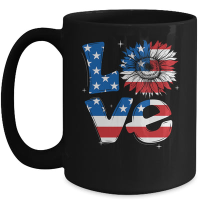 4th Of July Love Sunflower Patriotic American Flag Mug Coffee Mug | Teecentury.com