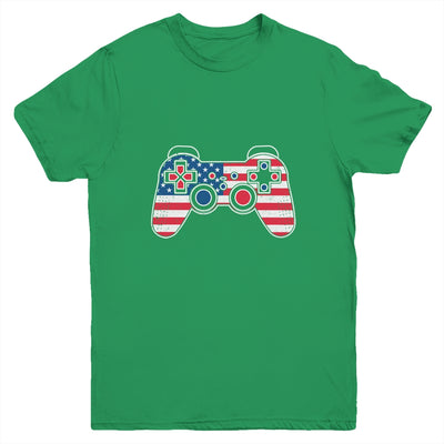 4th Of July Video Game Gamer Kids Boys Men USA Flag Youth Shirt | teecentury