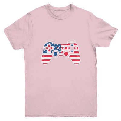 4th Of July Video Game Gamer Kids Boys Men USA Flag Youth Shirt | teecentury