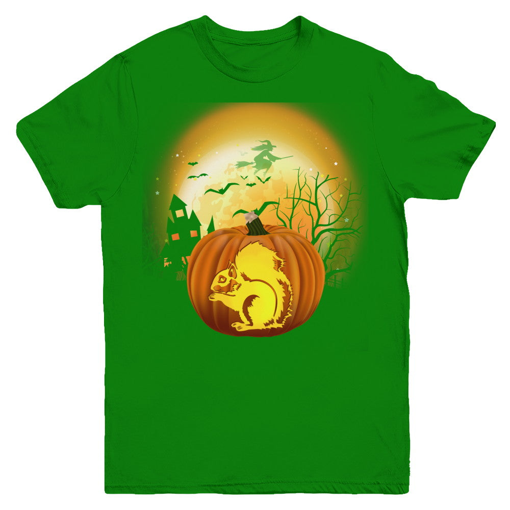 Pumpkin Squirrel Halloween Human Costume Youth Youth Shirt | Teecentury.com