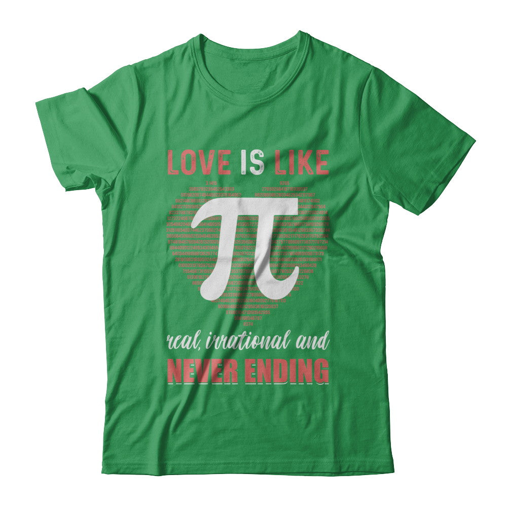 Love Is Like Pi Never Ending Math Happy Pi Day Couple T-Shirt & Hoodie | Teecentury.com